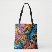 Abstraktes Rainbow Leaf Muster Tasche (Vorderseite)