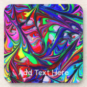 Abstraktes Rainbow Paint Swirt Muster Getränkeuntersetzer (Vorderseite)