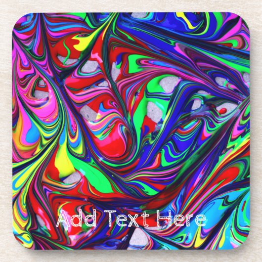 Abstraktes Rainbow Paint Swirt Muster Getränkeuntersetzer (Vorderseite)