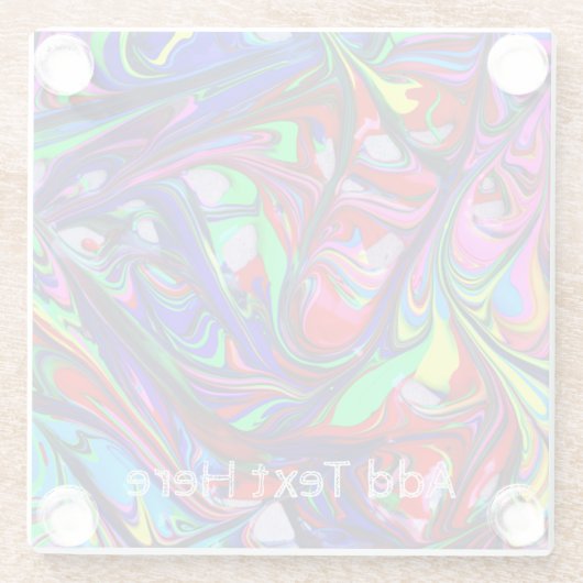 Abstraktes Rainbow Paint Swirt Muster Glasuntersetzer (Rückseite)