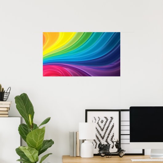 Abstraktes Rainbow Swirl Poster (Heimbüro)