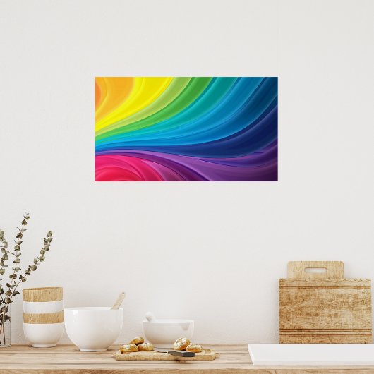 Abstraktes Rainbow Swirl Poster (Küche)
