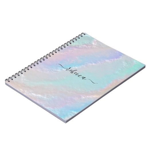 Abstraktes Rainbow Texture Spiral Foto Notebook Notizblock (Linke Seite)