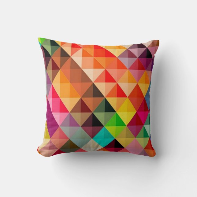 Abstraktes Rainbow-Tile-Art-Throw Kissen (Vorderseite)