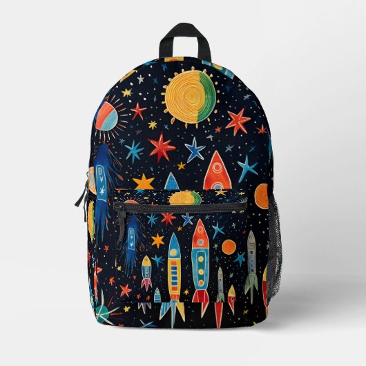 Abstraktes Raketenstück Bedruckter Rucksack (Vorderseite)