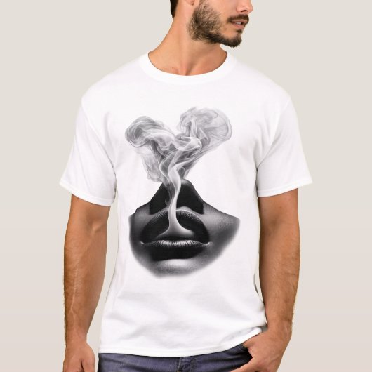 Abstraktes Rauch-Gesichts-Grafik Herren T-Shirt (Vorderseite)