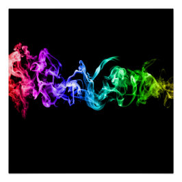 Abstraktes Rauchen - Ein Regenbogen im Dunkeln Poster