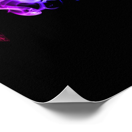 Abstraktes Rauchen - Ein Regenbogen im Dunkeln Poster (Ecke)