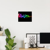 Abstraktes Rauchen - Ein Regenbogen im Dunkeln Poster (Heimbüro)