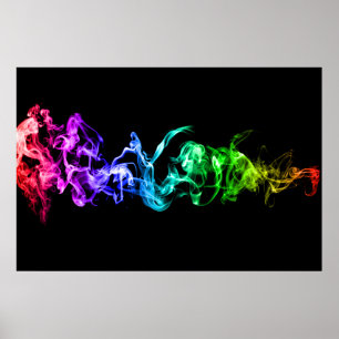Abstraktes Rauchen - Ein Regenbogen im Dunkeln Poster