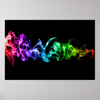 Abstraktes Rauchen - Ein Regenbogen im Dunkeln Poster