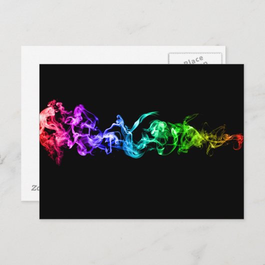 Abstraktes Rauchen - Ein Regenbogen im Dunkeln Postkarte (Vorne/Hinten)