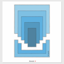 Abstraktes Rechteck in Blau Aufkleber