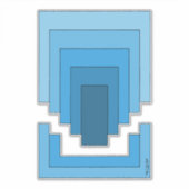 Abstraktes Rechteck in Blau Aufkleber (Vorderseite)