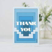 Abstraktes Rechteck in Blau Dankeskarte (Stehend Vorderseite)