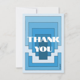 Abstraktes Rechteck in Blau Dankeskarte
