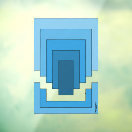 Abstraktes Rechteck in Blau Fensteraufkleber