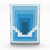 Abstraktes Rechteck in Blau Fotoblock (Vorderseite)