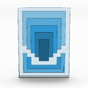 Abstraktes Rechteck in Blau Fotoblock