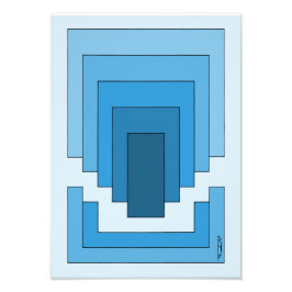 Abstraktes Rechteck in Blau Fotodruck