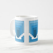 Abstraktes Rechteck in Blau Kaffeetasse (Vorderseite Links)