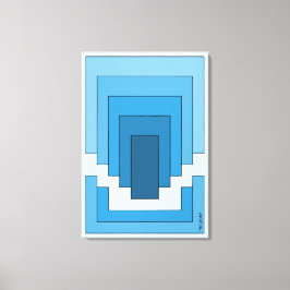 Abstraktes Rechteck in Blau Leinwanddruck