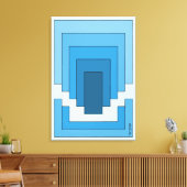 Abstraktes Rechteck in Blau Leinwanddruck (Insitu (Wohnzimmer))