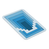 Abstraktes Rechteck in Blau Magnet (Rechte Seite)