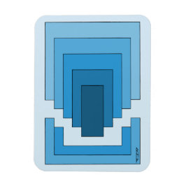 Abstraktes Rechteck in Blau Magnet