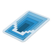 Abstraktes Rechteck in Blau Magnet (Linke Seite)