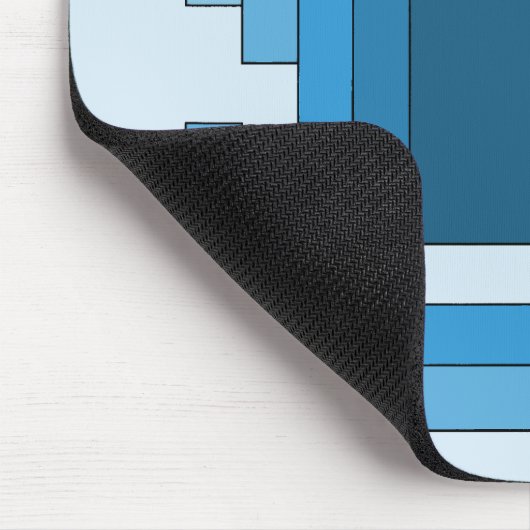 Abstraktes Rechteck in Blau Mousepad (Ecke)