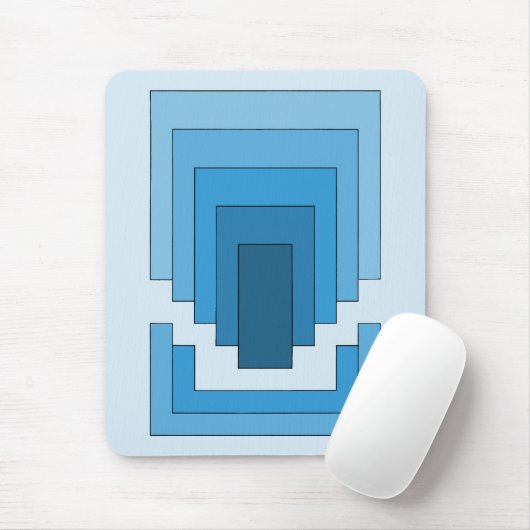 Abstraktes Rechteck in Blau Mousepad (Mit Mouse)