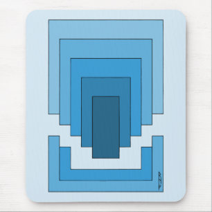 Abstraktes Rechteck in Blau Mousepad