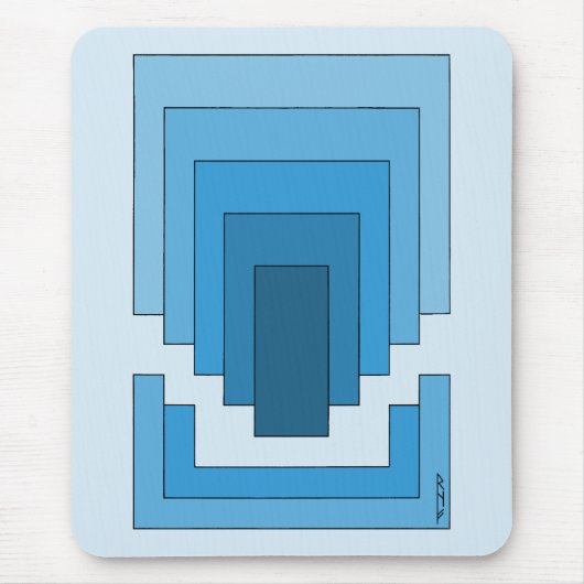 Abstraktes Rechteck in Blau Mousepad (Vorne)