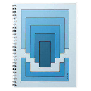 Abstraktes Rechteck in Blau Notizblock