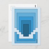 Abstraktes Rechteck in Blau Postkarte (Vorne/Hinten)