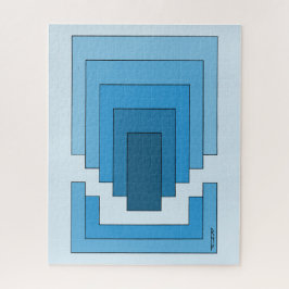 Abstraktes Rechteck in Blau Puzzle