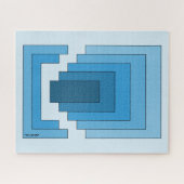 Abstraktes Rechteck in Blau Puzzle (Horizontal)