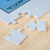 Abstraktes Rechteck in Blau Puzzle (Seite)