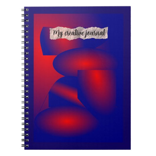 Abstraktes Red and Blue Spiral Foto Notebook Notizblock (Vorderseite)
