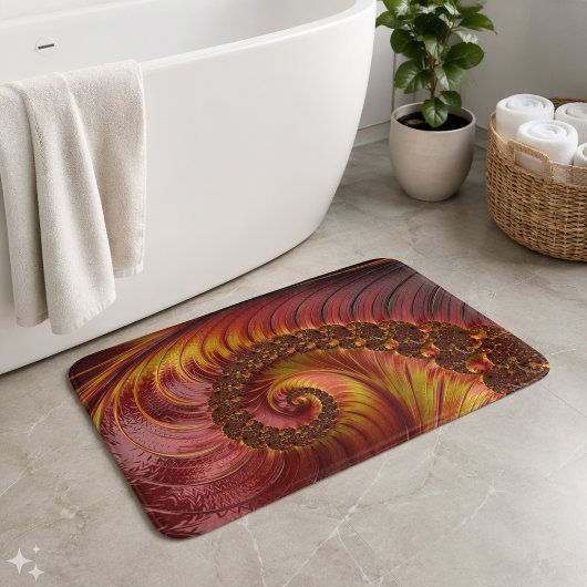 Abstraktes Red Fiery Fraktal Badematte