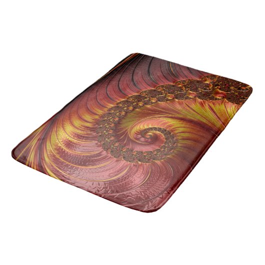 Abstraktes Red Fiery Fraktal Badematte (Schrägansicht)