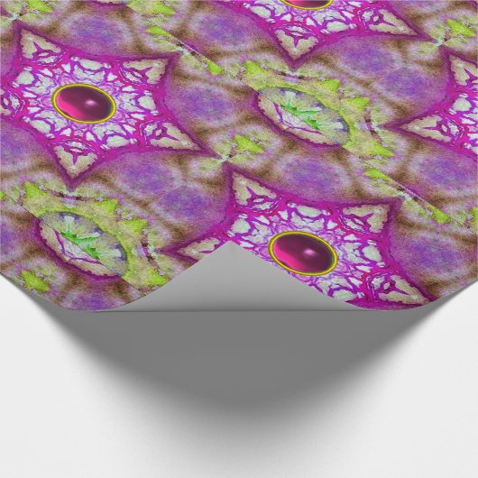 ABSTRAKTES RED PINK LILA FUCHSIA STARTEN MIT GEMS GESCHENKPAPIER (Ecke)