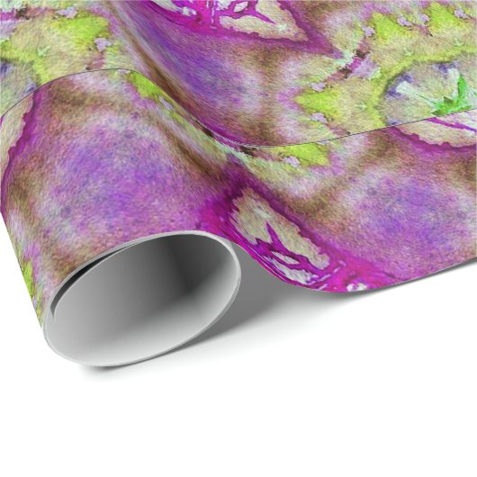 ABSTRAKTES RED PINK LILA FUCHSIA STARTEN MIT GEMS GESCHENKPAPIER (Rolleneckpunkt)