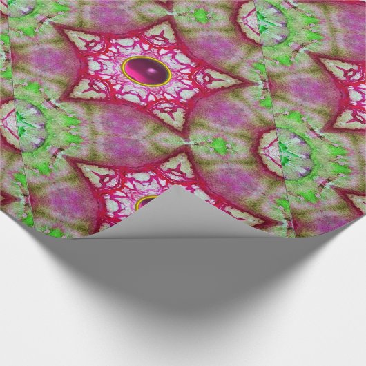ABSTRAKTES RED PINK LILA FUCHSIA STARTEN MIT GEMS GESCHENKPAPIER (Ecke)
