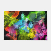 Abstraktes Regenbogen Aquarellfarben Tinte Fußmatte (Vorderseite)