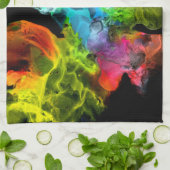 Abstraktes Regenbogen Aquarellfarben Tinte Geschirrtuch (Gefaltet)