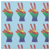 Abstraktes Regenbogen-Friedenshand-Zeichen auf maß Stoff (Muster)