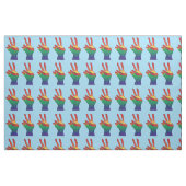 Abstraktes Regenbogen-Friedenshand-Zeichen auf maß Stoff (Fat Quarter (45,7 x 55,9 cm))
