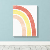 Abstraktes Regenbogen-Mid-Century-Motiv Leinwanddruck (Insitu (Holzboden))